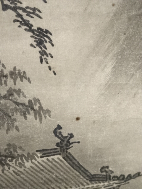 道具 ] - 道具 江戸時代前期頃 狩野派 水墨滝山水 肉筆紙本掛軸（二